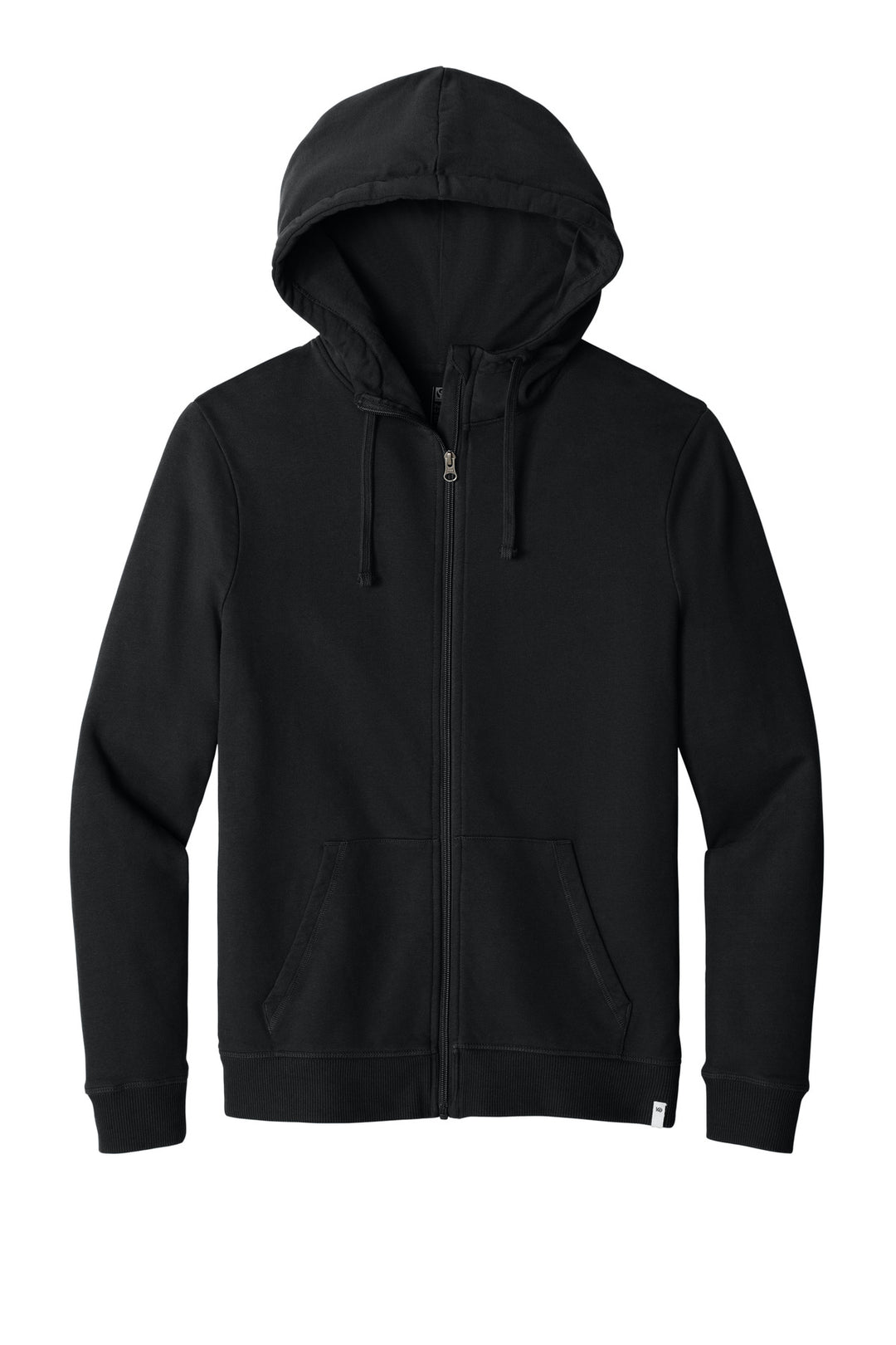 Front View of MtoriteBlk LIMITED EDITION tentree Organic Cotton Fleece Full-Zip Hoodie TTCM4367