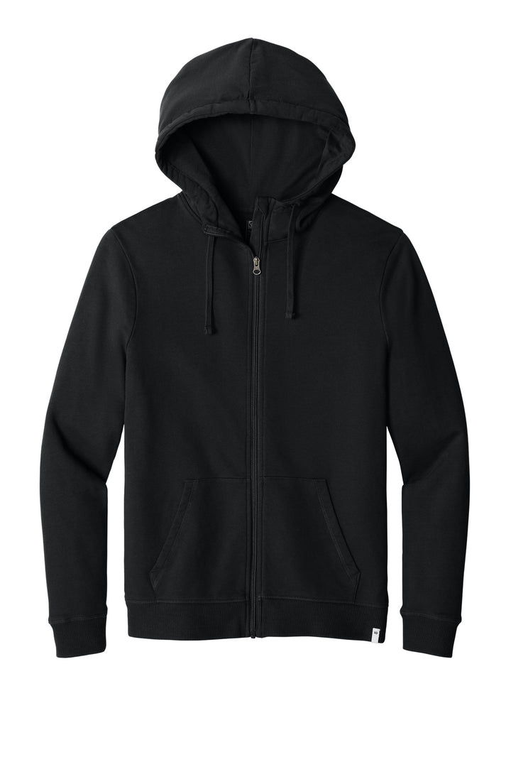 Front View of MtoriteBlk LIMITED EDITION tentree Organic Cotton Fleece Full-Zip Hoodie TTCM4367