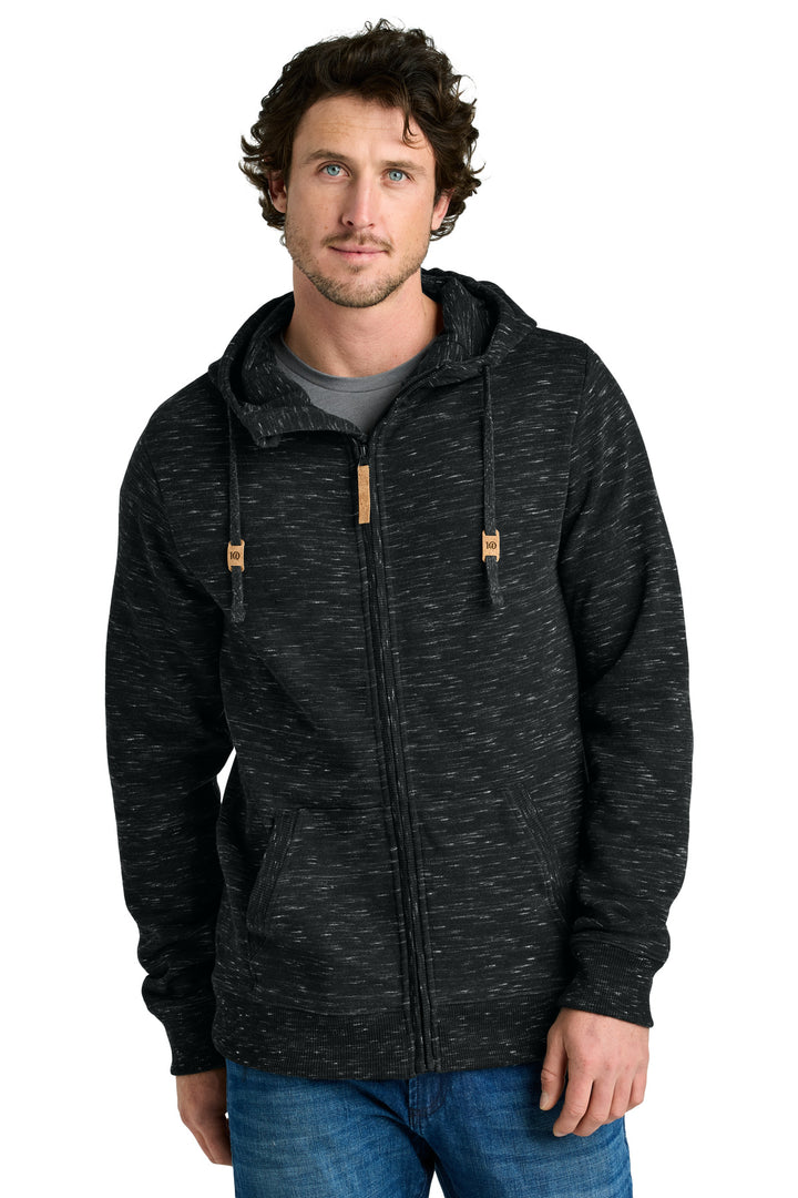Front View of MtrBkSpcDy tentree Space Dye Fleece Full-Zip Hoodie TTCM4414