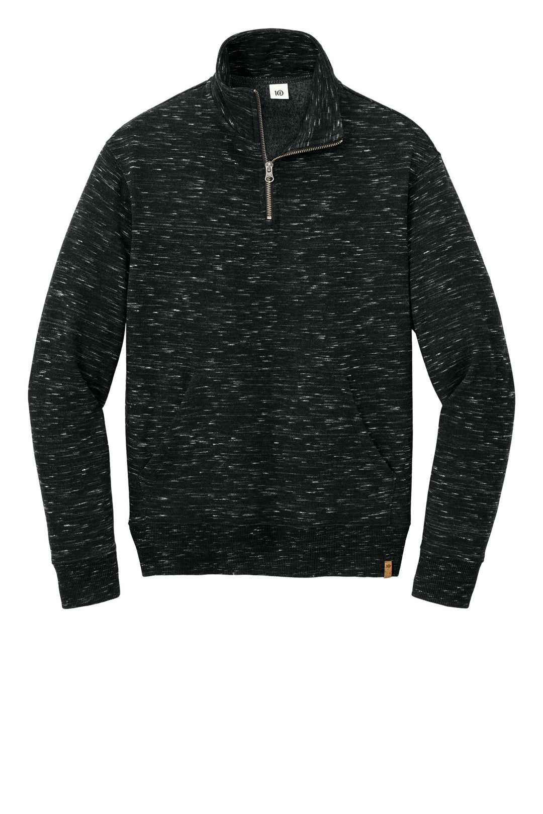 Front View of MtrBkSpcDy tentree Women's Space Dye Fleece 1/4-Zip TTCW6108