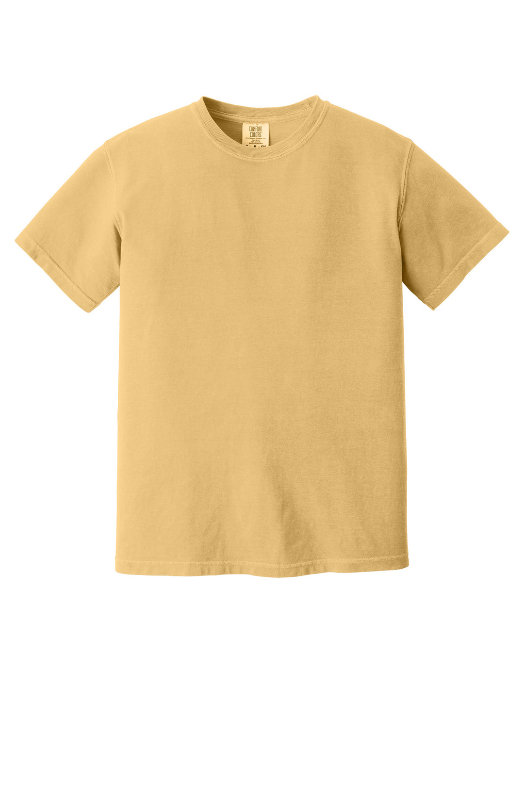 Front View of Mustard COMFORT COLORS Heavyweight Ring Spun Tee. 1717