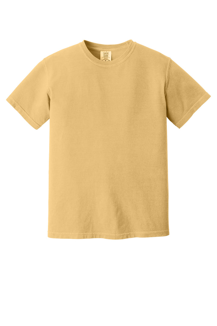 Front View of Mustard COMFORT COLORS Heavyweight Ring Spun Tee. 1717