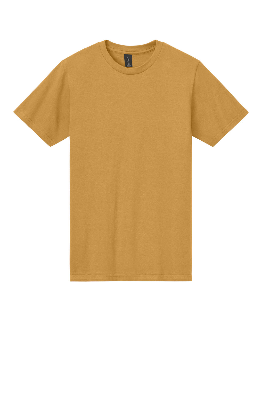 Front View of Mustard Gildan Softstyle Midweight Tee 65000