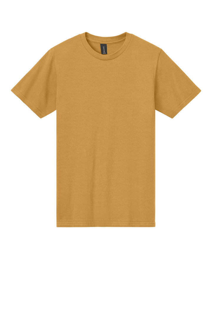 Front View of Mustard Gildan Softstyle Midweight Tee 65000