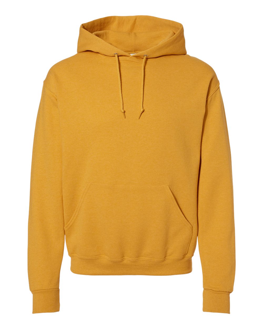 Front View of Mustard Heather NuBlend® Hooded Sweatshirt - 996MR