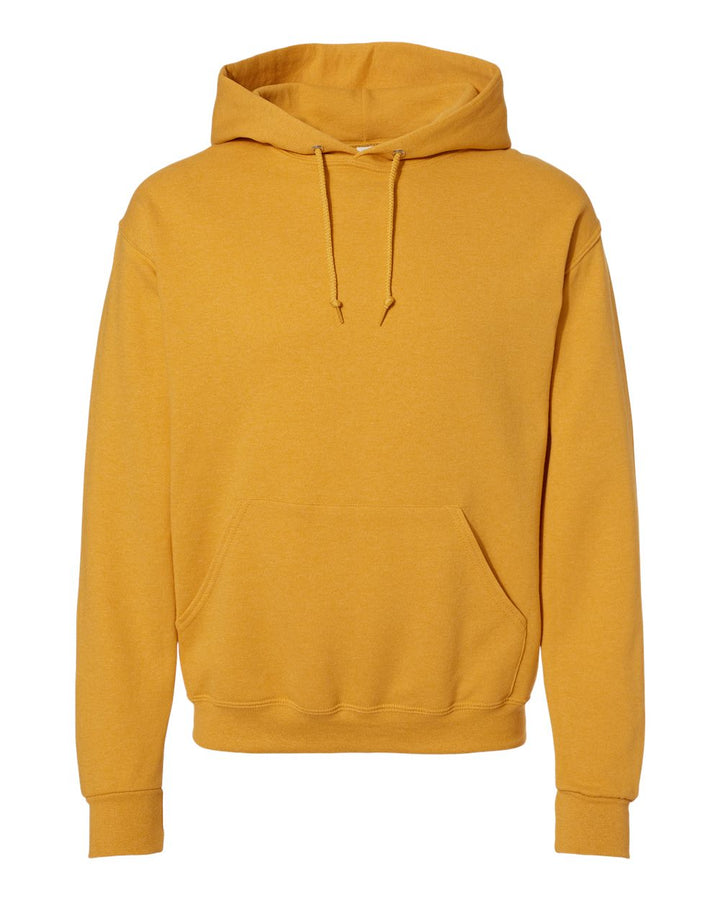 Front View of Mustard Heather NuBlend® Hooded Sweatshirt - 996MR