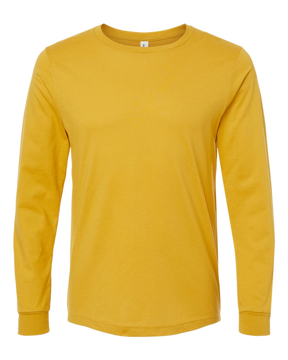 Front View of Mustard Jersey Long Sleeve Tee - 3501