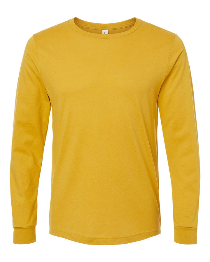Front View of Mustard Jersey Long Sleeve Tee - 3501