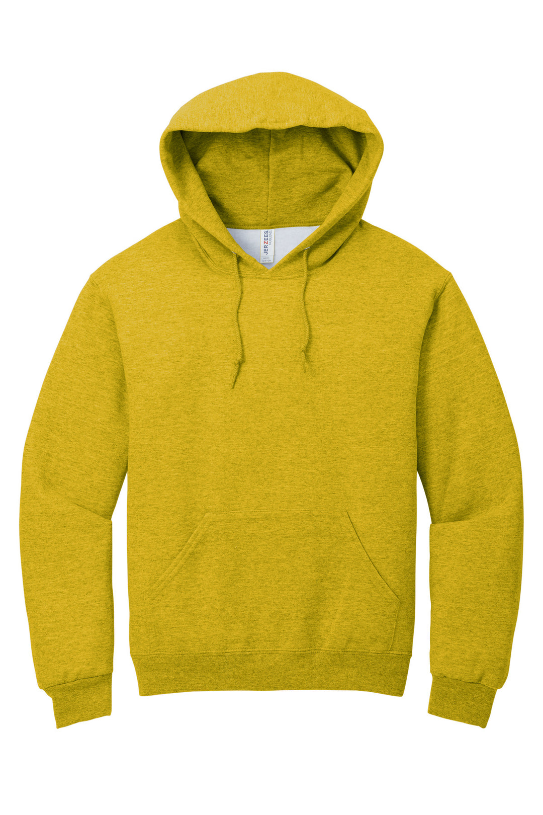 Front View of MustardHtr Jerzees NuBlend Pullover Hooded Sweatshirt. 996M