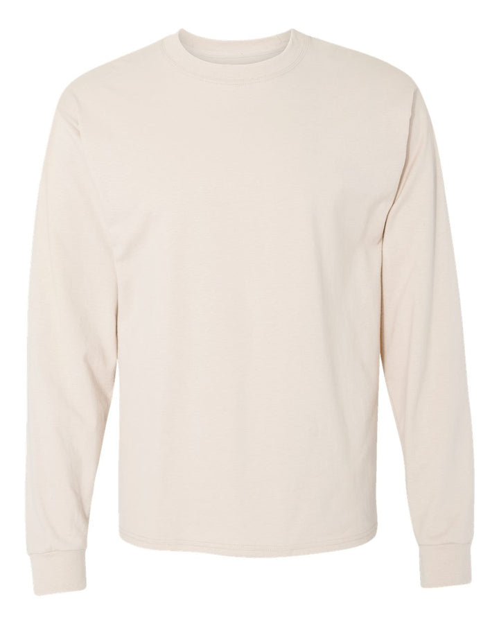 Front View of Natural Beefy-T® Long Sleeve T-Shirt - 5186