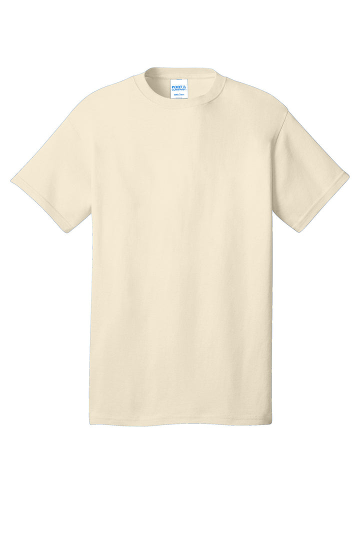 Front View of Natural Port & Company - Core Cotton Tee. PC54