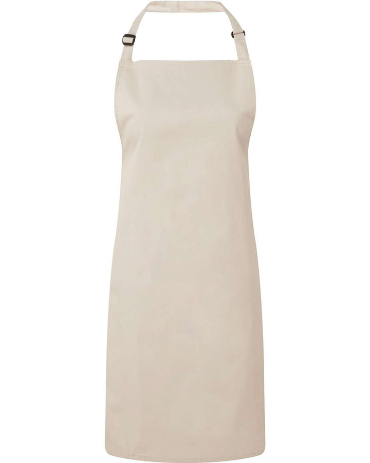 Front View of Natural Recycled Bib Apron - RP150