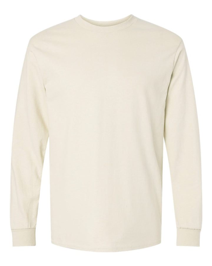 Front View of Natural Ultra Cotton® Long Sleeve T-Shirt - 2400
