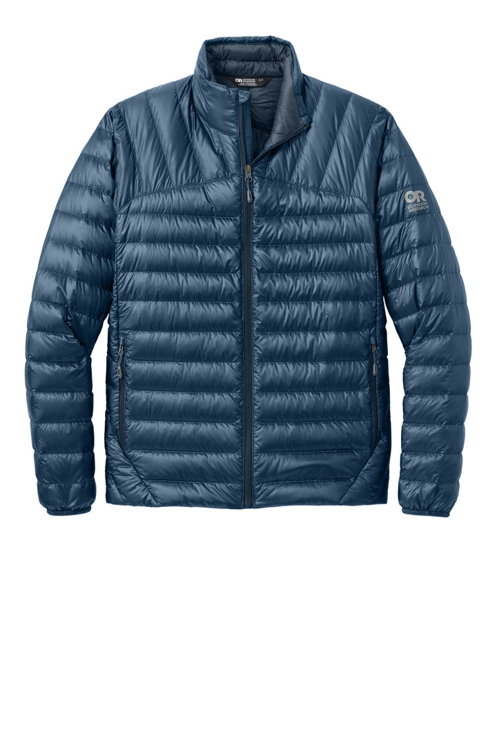 Front View of NavalBlue LIMITED EDITION Outdoor Research Women's 800 Tech Down Jacket OR322229