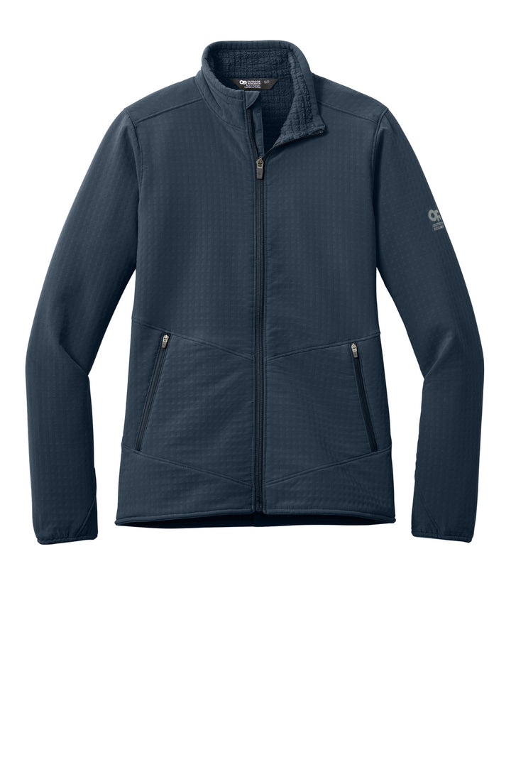 Front View of NavalBlue LIMITED EDITION Outdoor Research Women's Grid Soft Shell Jacket OR322265