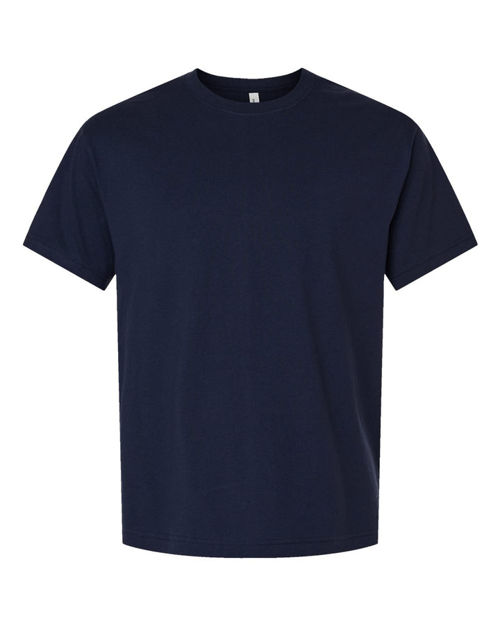 Front View of Navy 6 oz. Heavyweight Tee - 3010