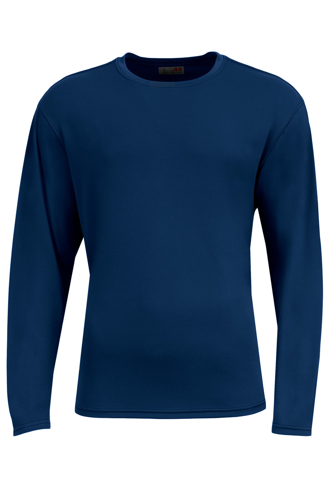 Front View of Navy A4 AirFlex Long Sleeve Tee A4N3532
