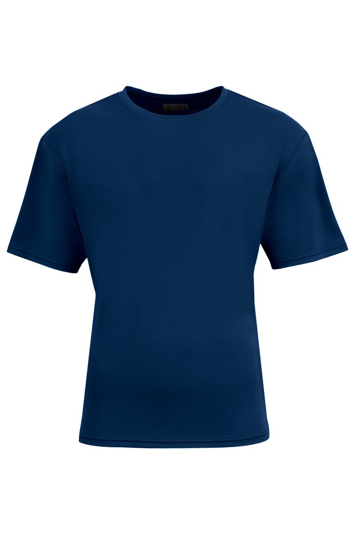 Front View of Navy A4 AirFlex Short Sleeve Tee A4N3531