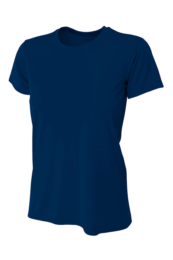 Front View of Navy A4 Women's Cooling Performance Short Sleeve Tee A4NW3201