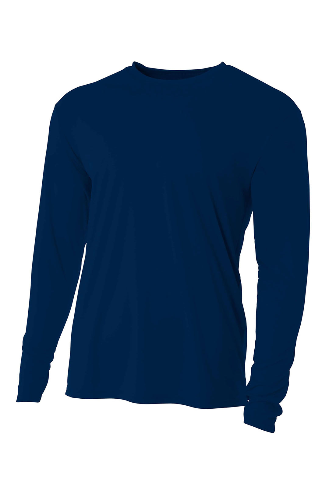 Front View of Navy A4 Youth Cooling Performance Long Sleeve Tee A4NB3165