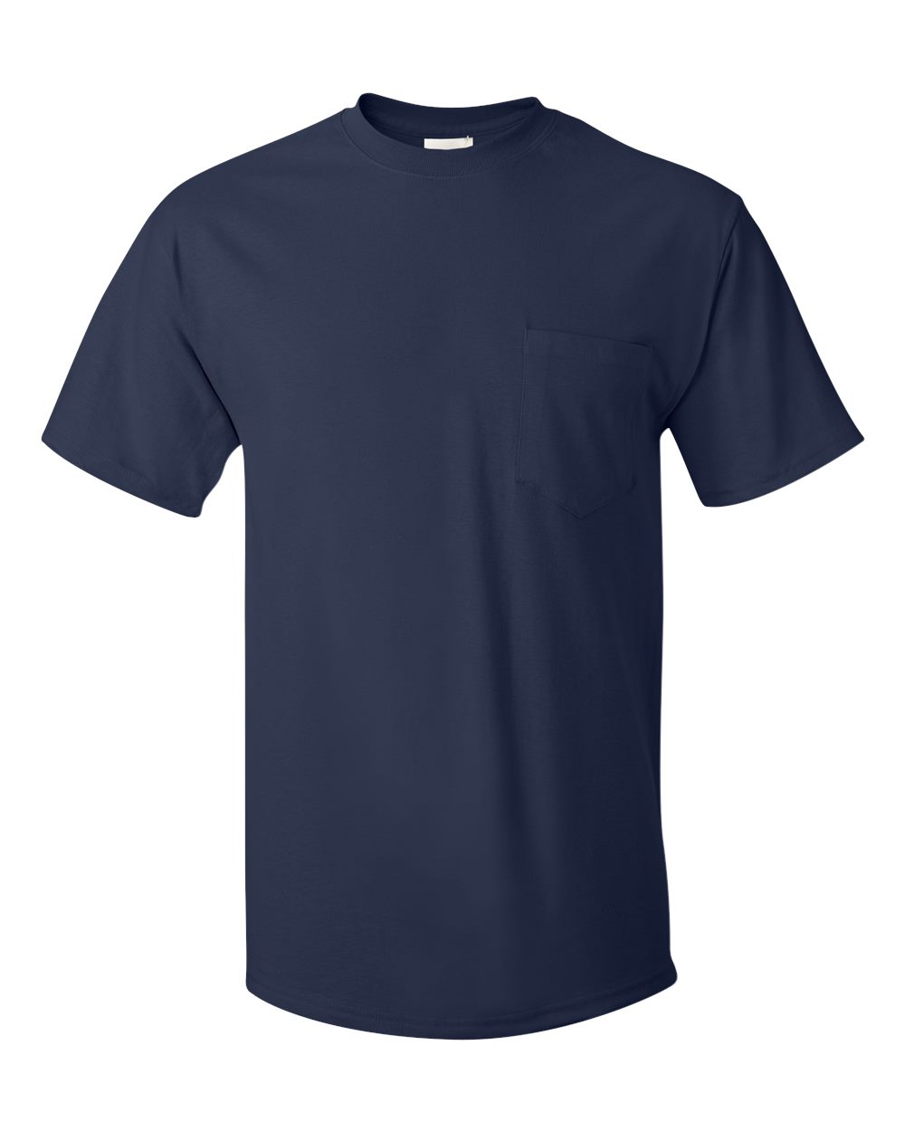Front View of Navy Authentic Pocket T-Shirt - 5590