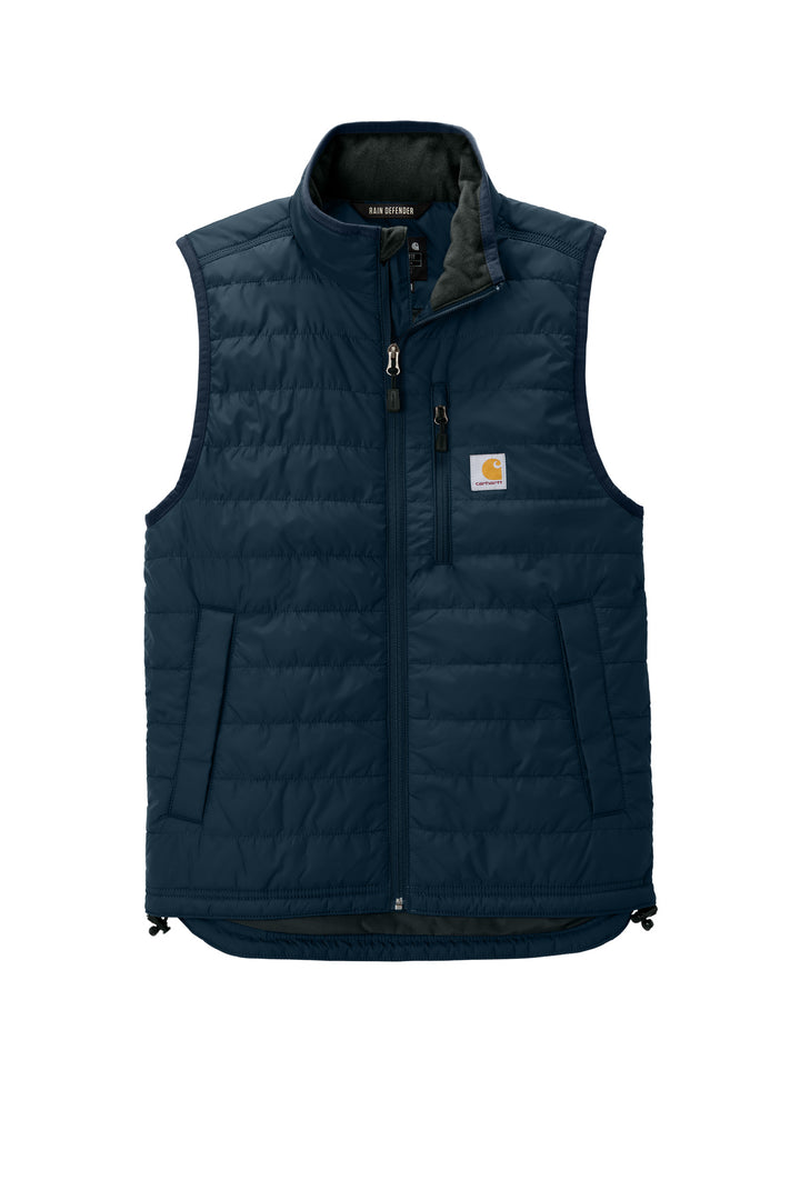 Front View of Navy Carhartt Gilliam Vest CT102286