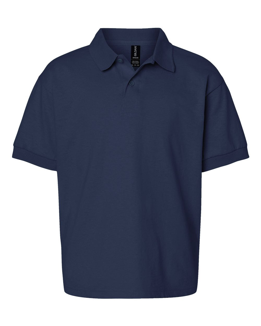 Front View of Navy DryBlend® Youth Jersey Polo - 8800B