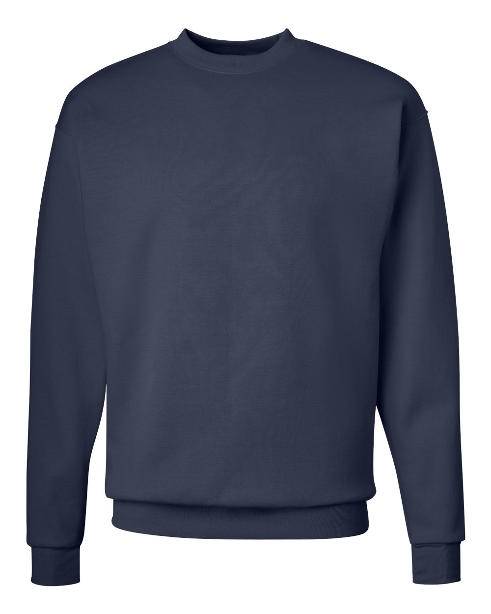 Front View of Navy Ecosmart® Crewneck Sweatshirt - P160