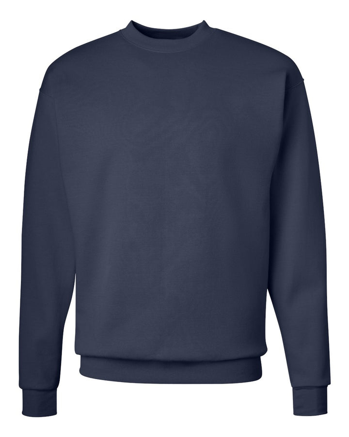 Front View of Navy Ecosmart® Crewneck Sweatshirt - P160