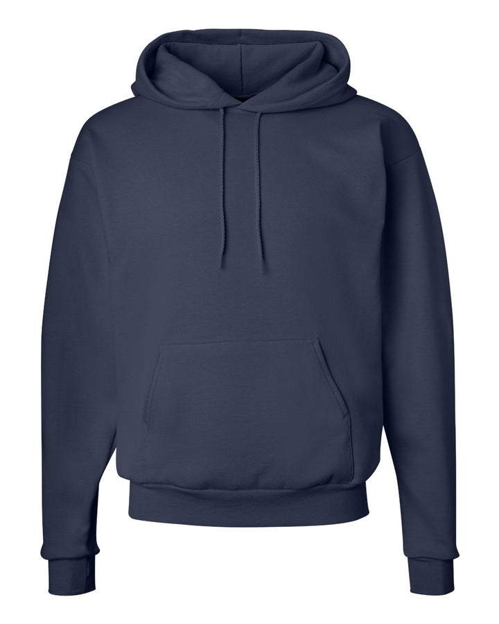 Front View of Navy Ecosmart® Hooded Sweatshirt - P170
