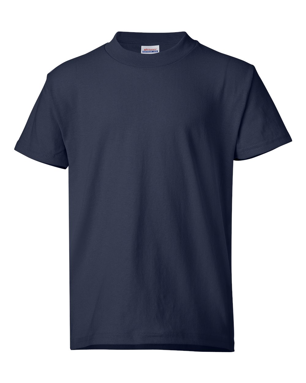 Front View of Navy Ecosmart™ Youth T-Shirt - 5370