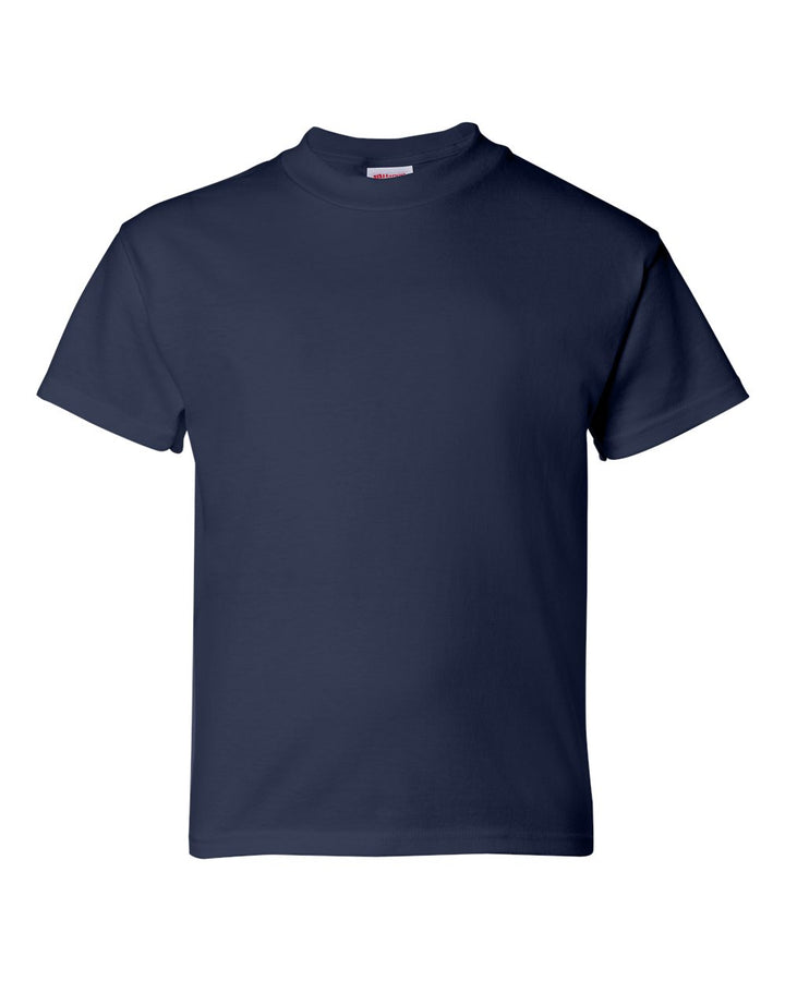 Front View of Navy Essential-T Youth T-Shirt - 5480
