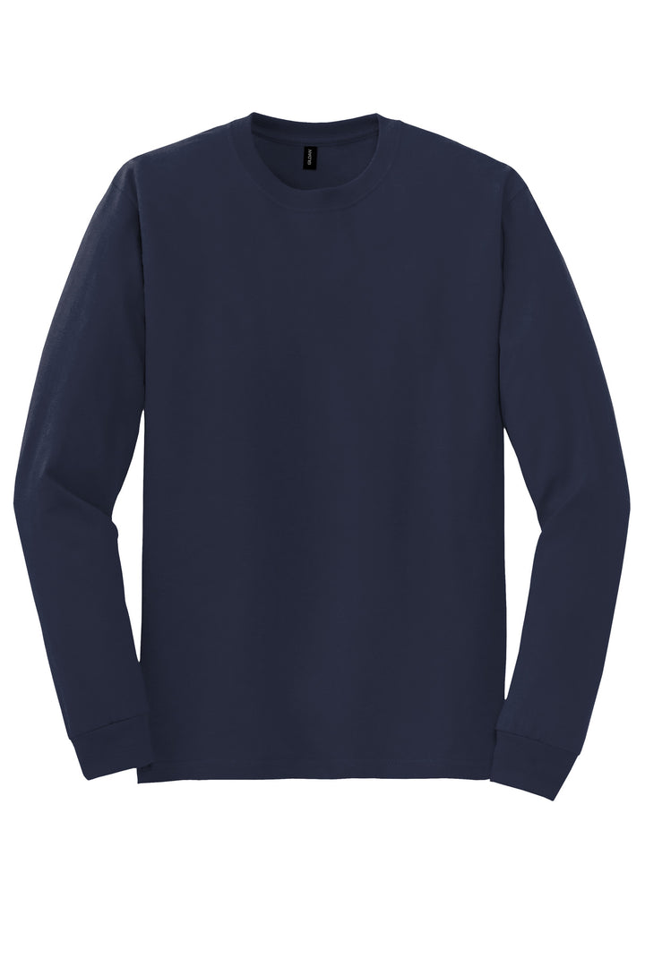 Front View of Navy Gildan - DryBlend 50 Cotton/50 Poly Long Sleeve T-Shirt. 8400