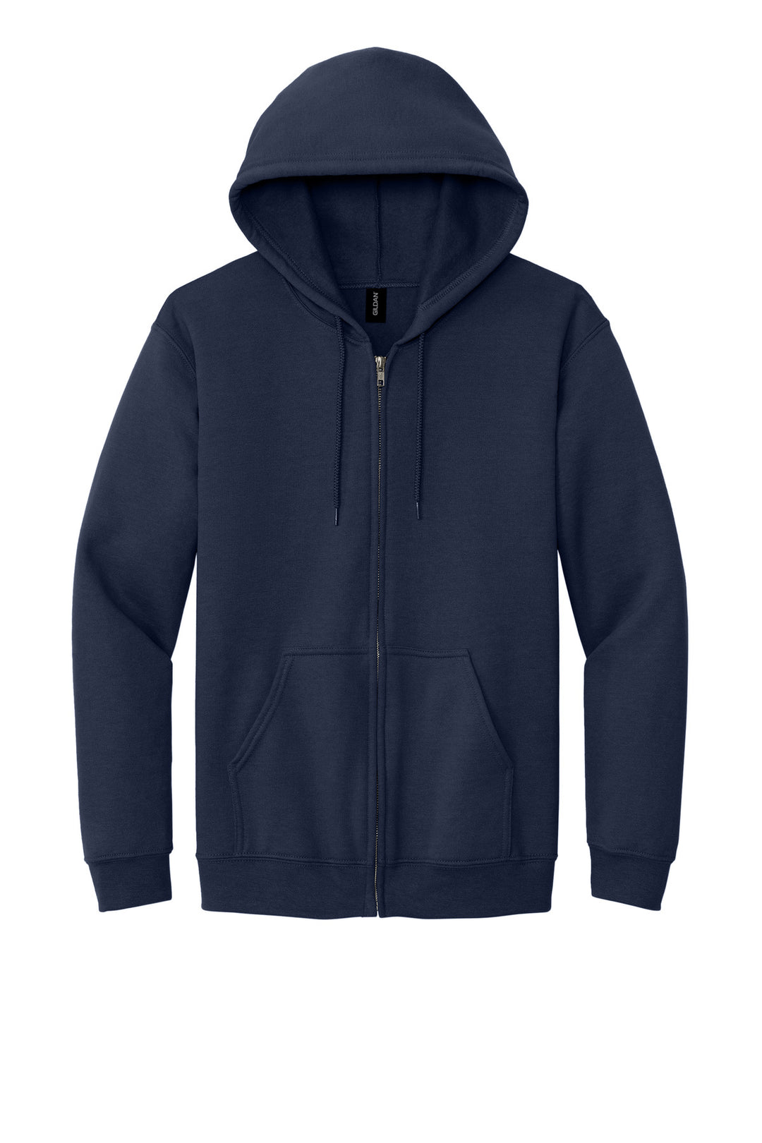 Front View of Navy Gildan - Heavy Blend Full-Zip Hooded Sweatshirt. 18600