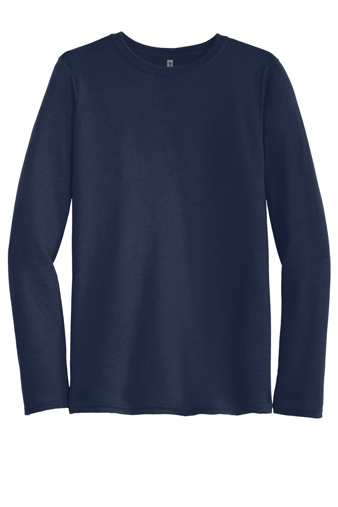 Front View of Navy Gildan Performance Long Sleeve T-Shirt. 42400
