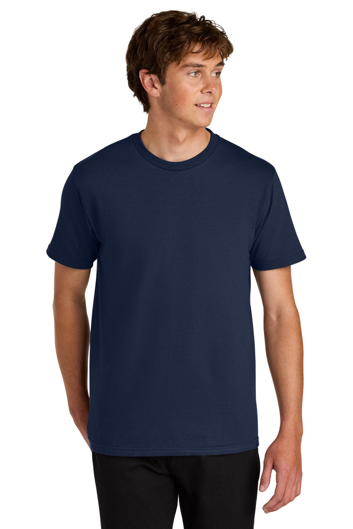 Front View of Navy Gildan Softstyle Midweight Tee 65000