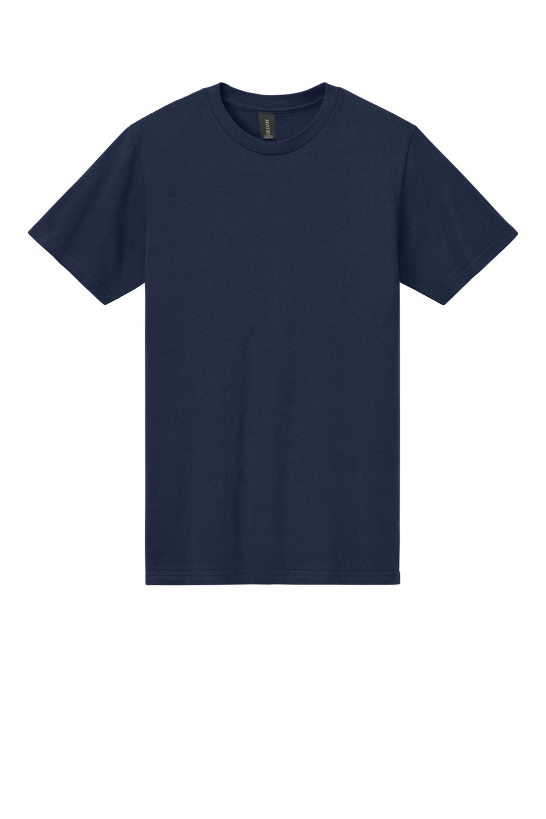 Front View of Navy Gildan Softstyle Midweight Tee 65000