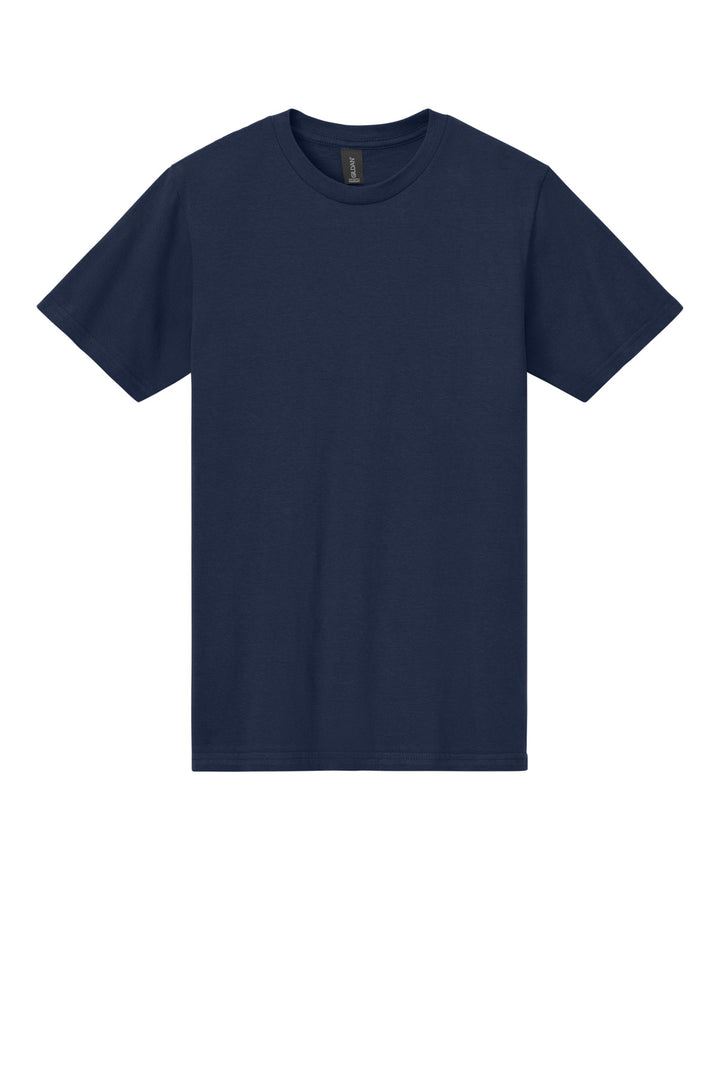 Front View of Navy Gildan Softstyle Midweight Tee 65000