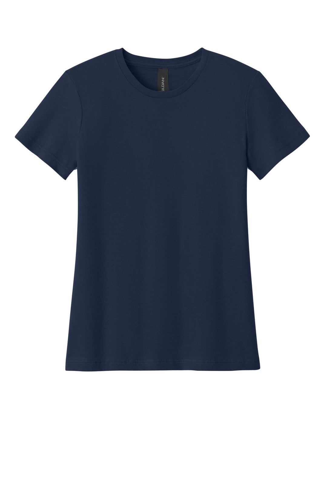 Front View of Navy Gildan Softstyle Women's T-Shirt. 64000L
