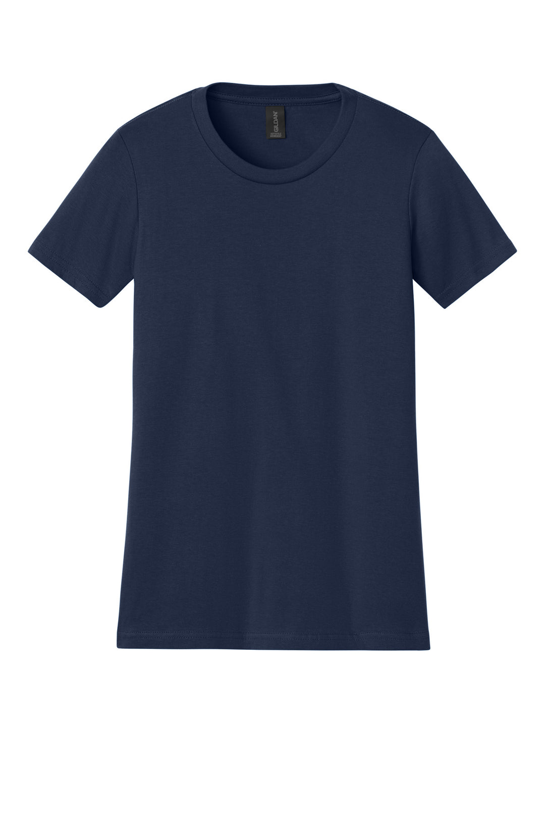 Front View of Navy Gildan Women's Softstyle Midweight Tee 65000L