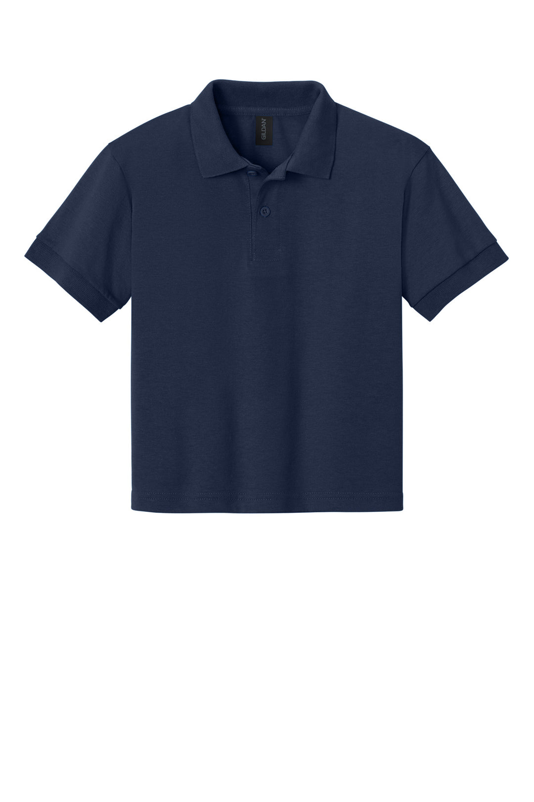 Front View of Navy Gildan Youth DryBlend 6-Ounce Jersey Knit Sport Shirt. 8800B