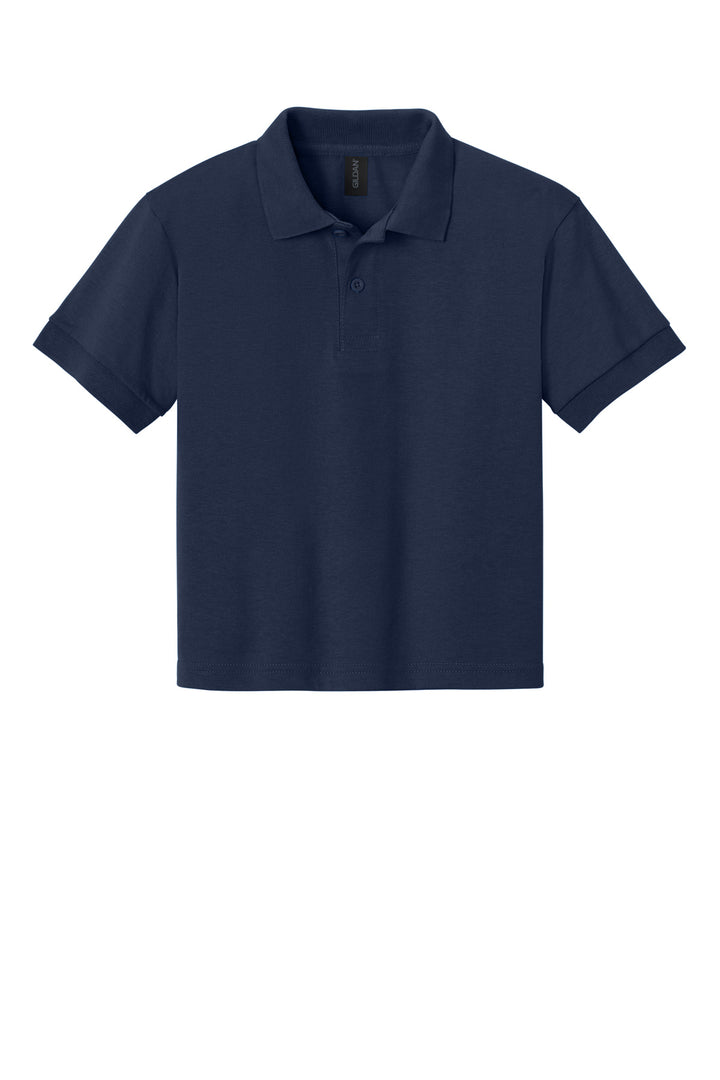 Front View of Navy Gildan Youth DryBlend 6-Ounce Jersey Knit Sport Shirt. 8800B