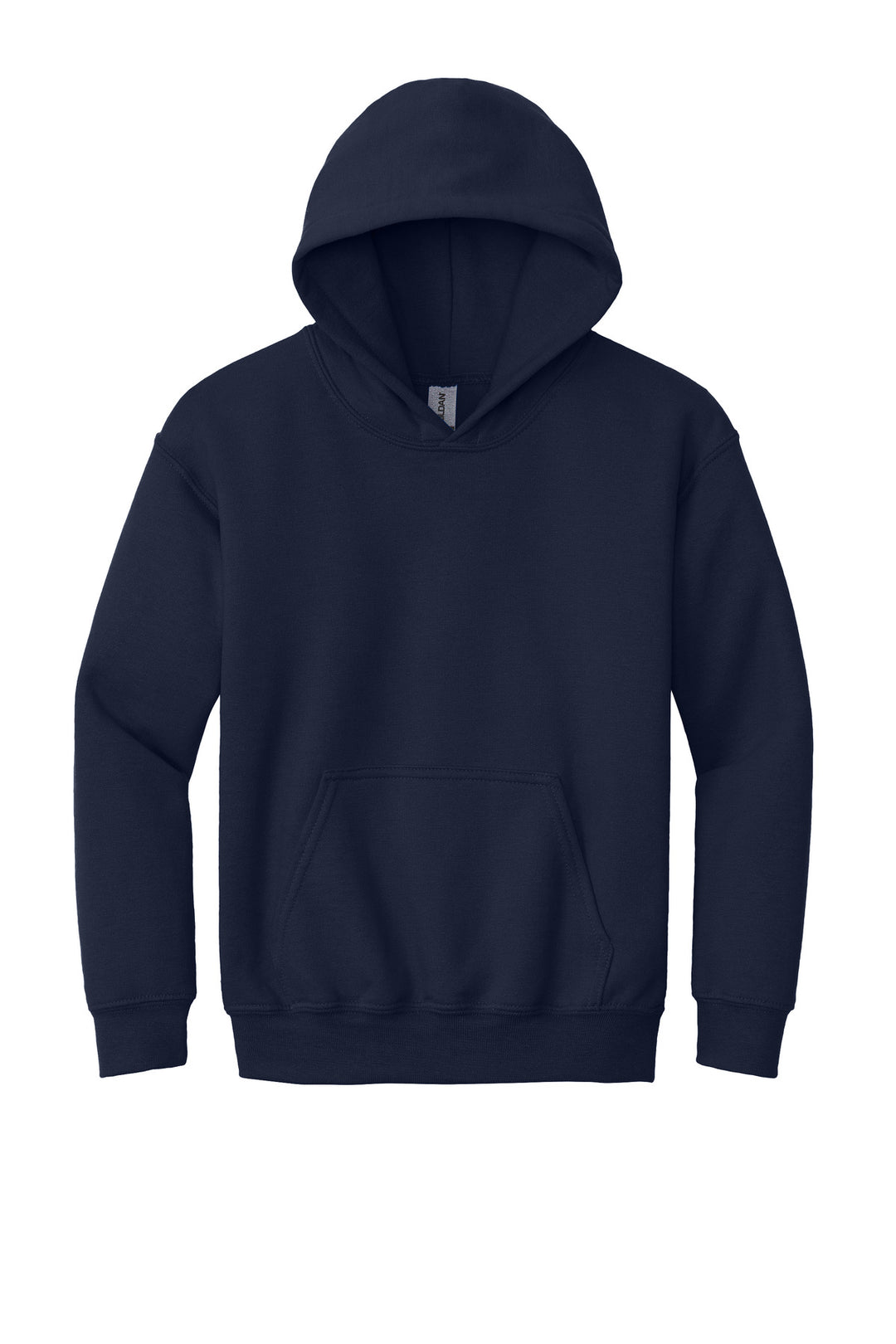 Front View of NAVY Gildan - Youth Heavy Blend Hooded Sweatshirt. 18500B