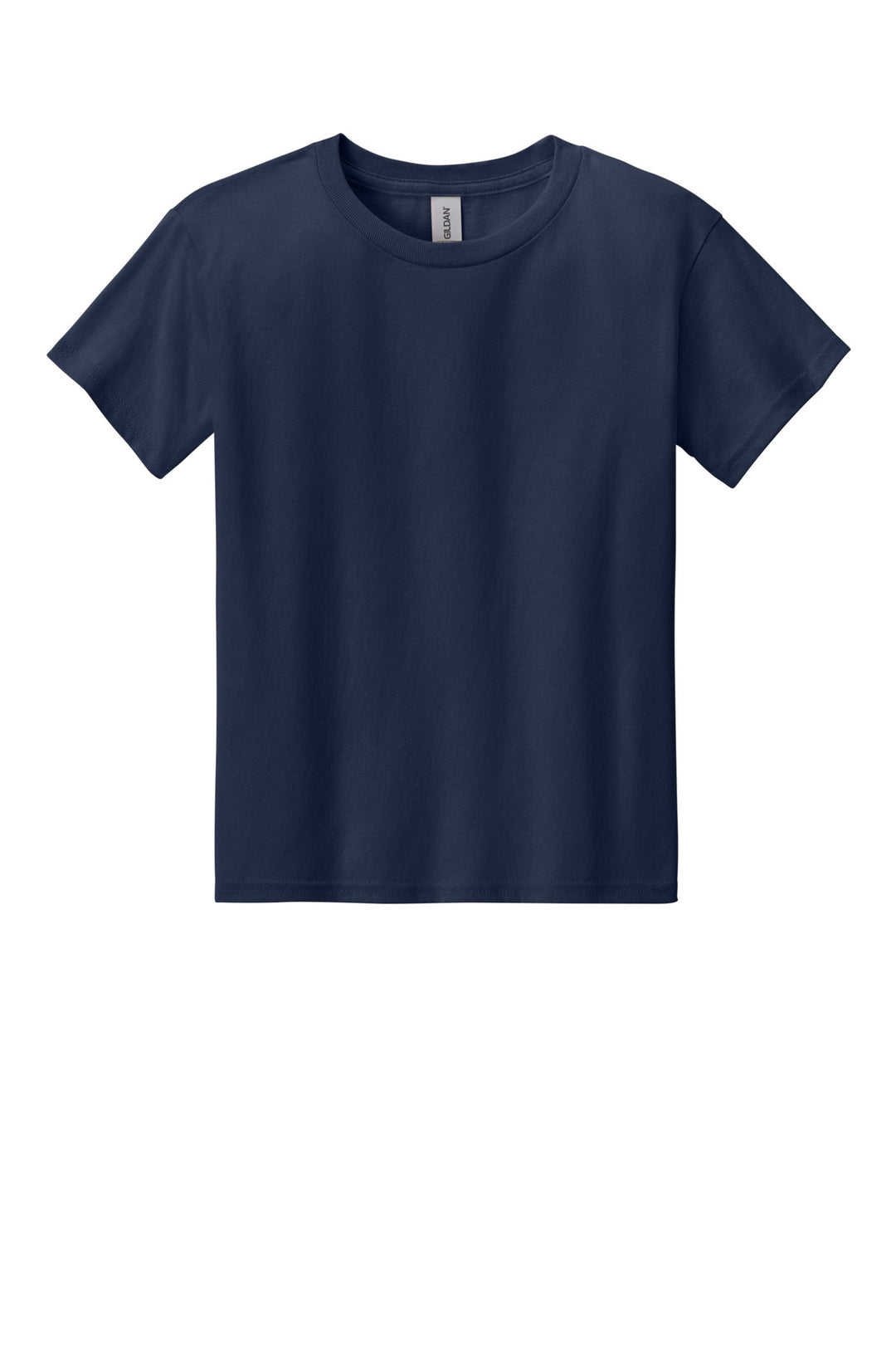 Front View of Navy Gildan Youth Light Cotton Tee 3000B
