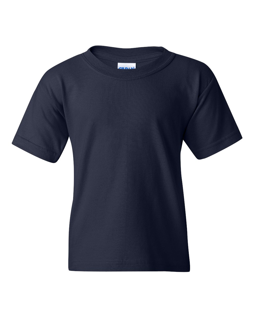Front View of Navy Heavy Cotton™ Youth T-Shirt - 5000B