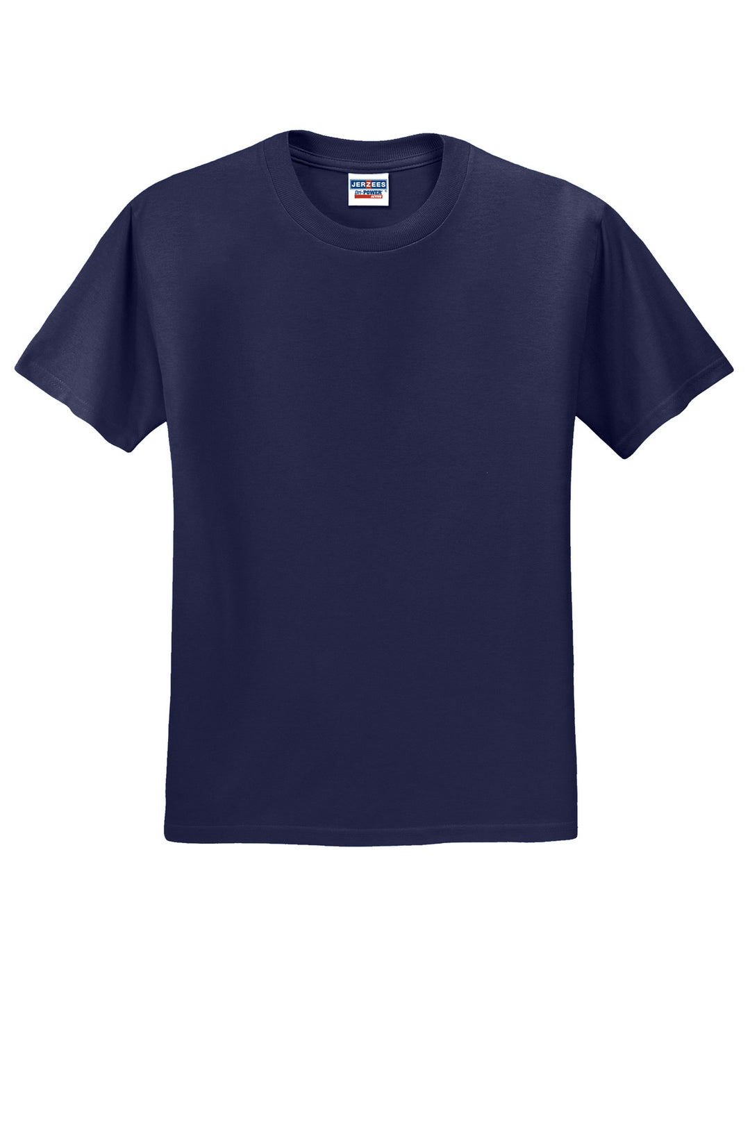 Front View of Navy Jerzees - Dri-Power 50/50 Cotton/Poly T-Shirt. 29M