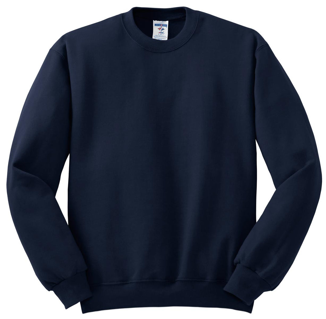 Front View of Navy Jerzees - NuBlend Crewneck Sweatshirt. 562M
