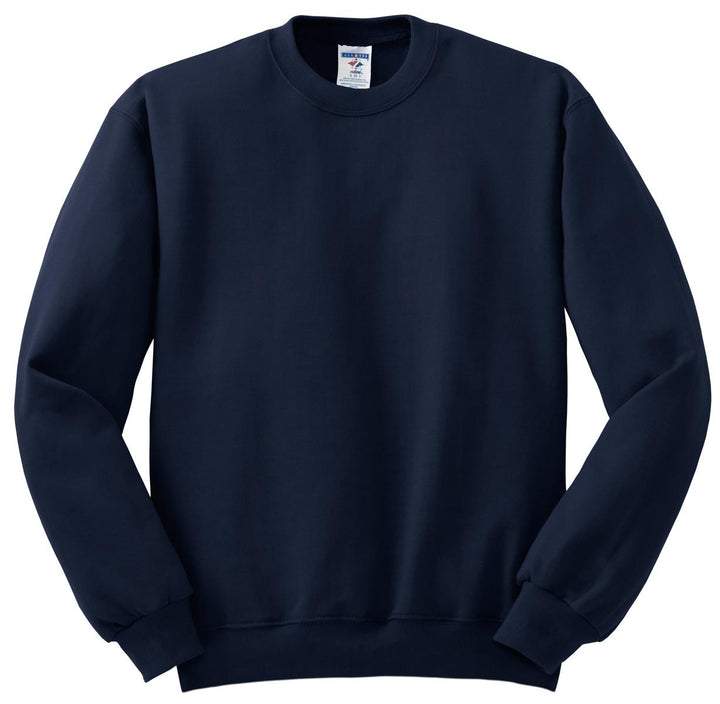 Front View of Navy Jerzees - NuBlend Crewneck Sweatshirt. 562M