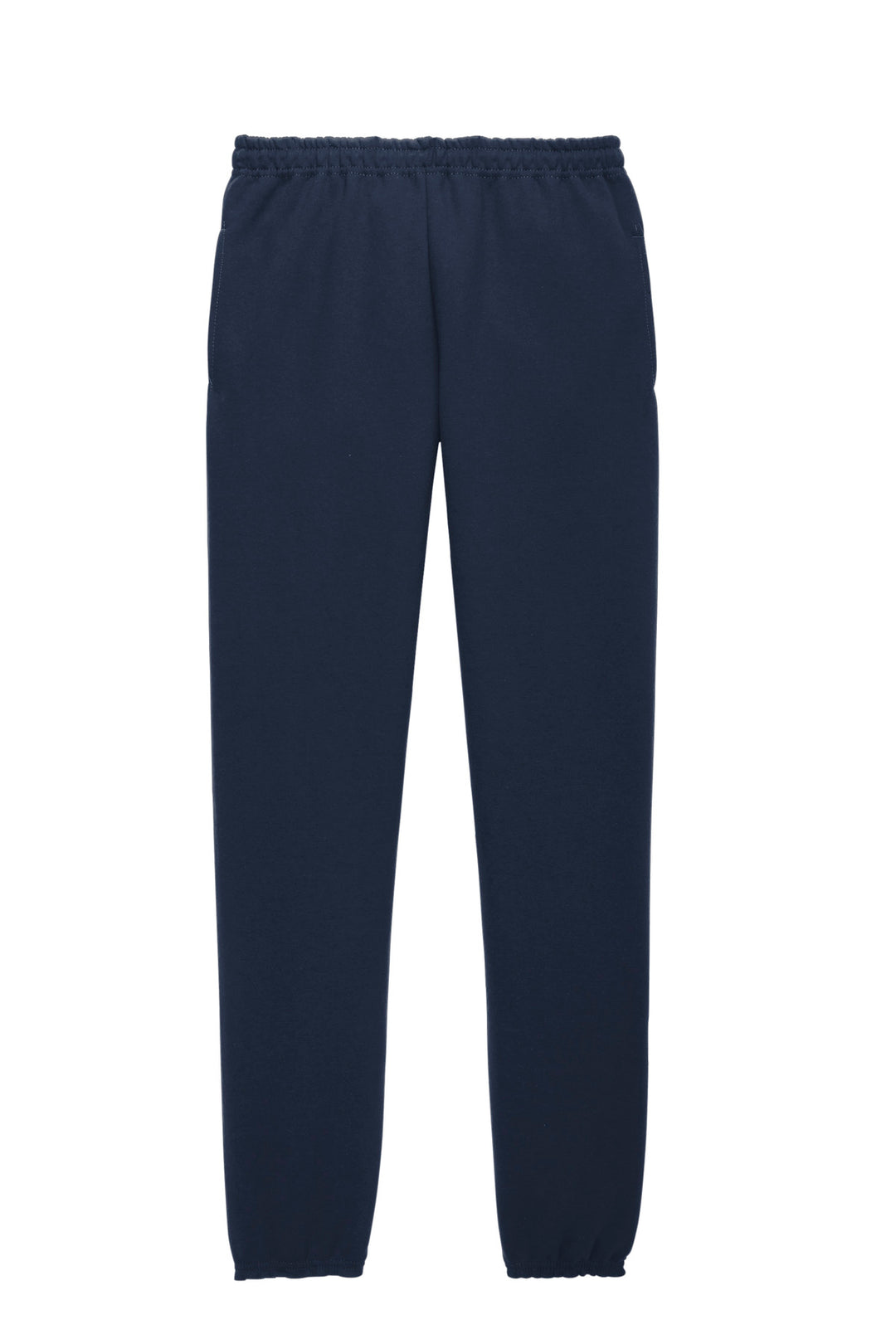 Front View of Navy Jerzees Super Sweats NuBlend - Sweatpant with Pockets. 4850MP