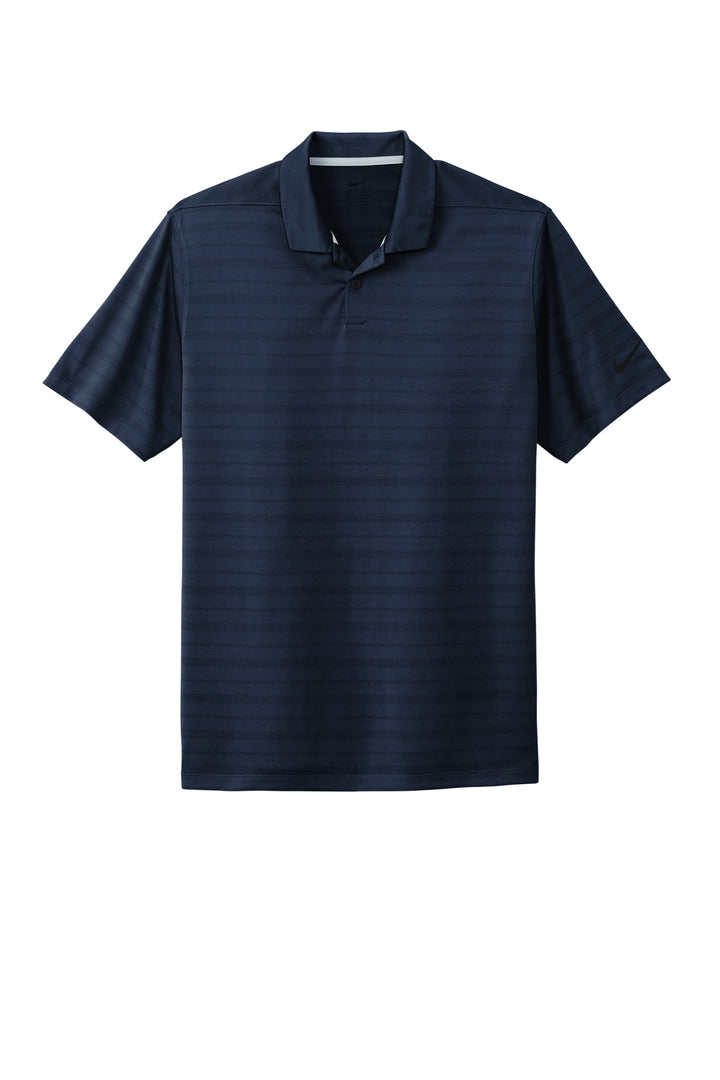 Front View of Navy Nike Dri-FIT Vapor Jacquard Polo NKDC2115